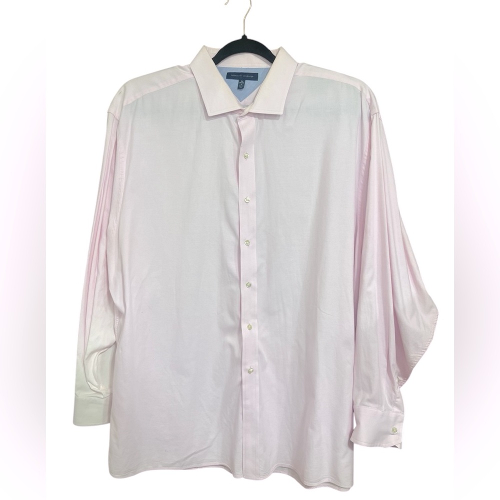 TOMMY HILFIGER MENS PINK BUTTON DOWN SHIRT LONG SLEEVE SIZE 19 3XL NWOT